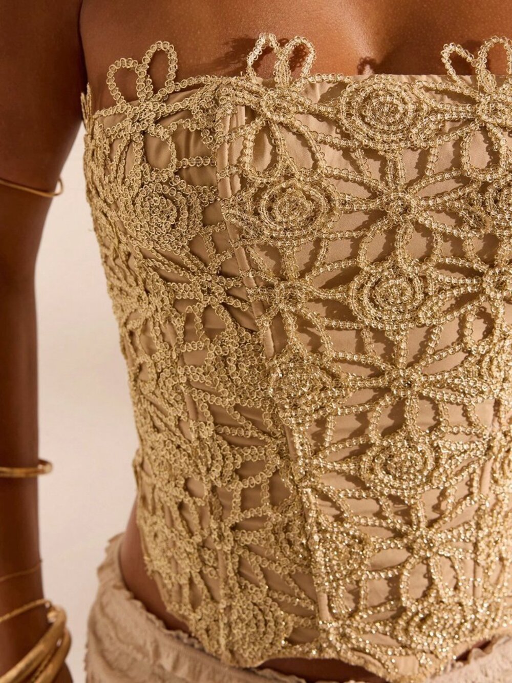 Gold Casual Women's Woven Bandeau Top - Picture 8 of 8